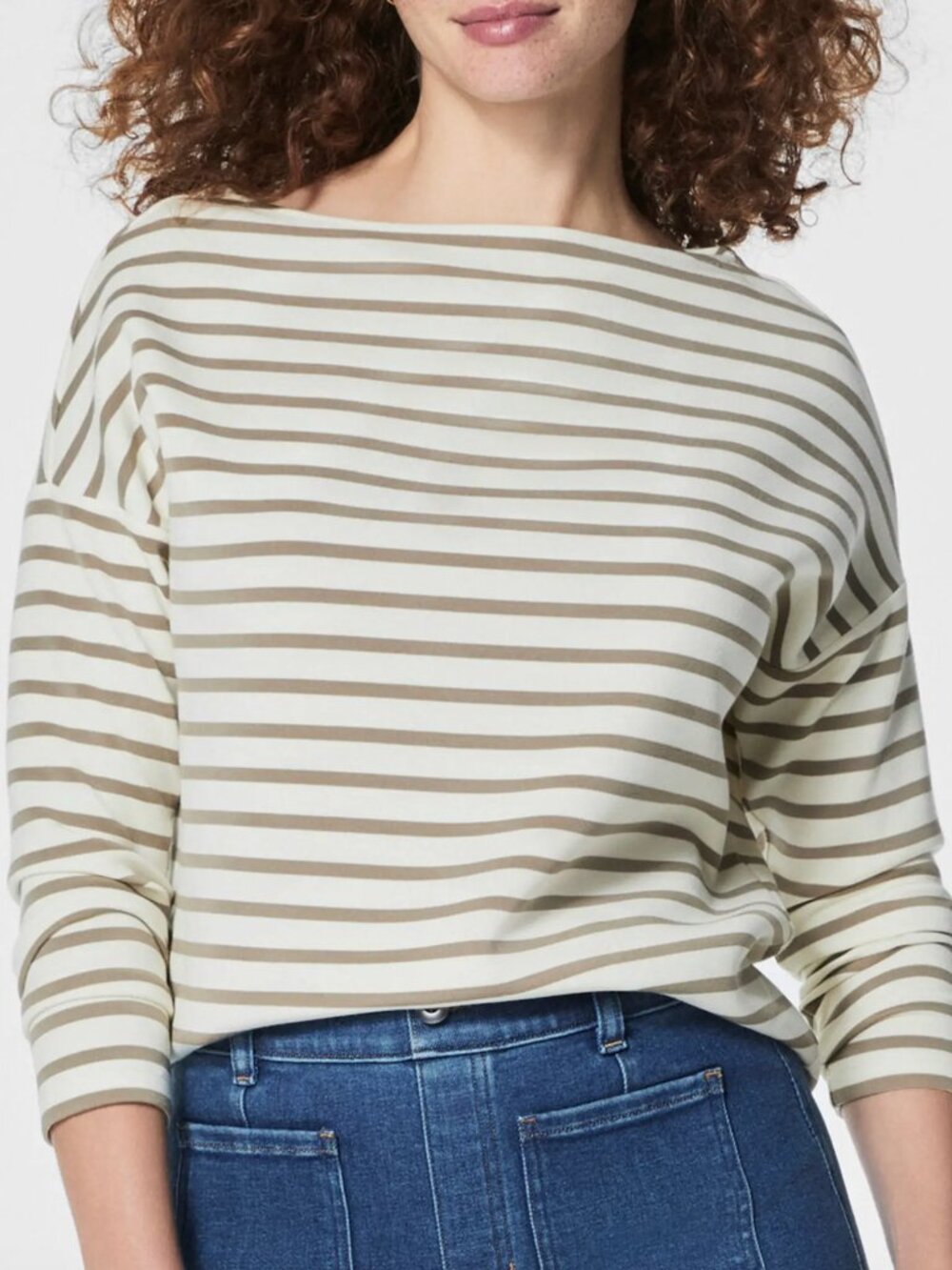 SPANX airessentials stripe Boat Neck top NWT